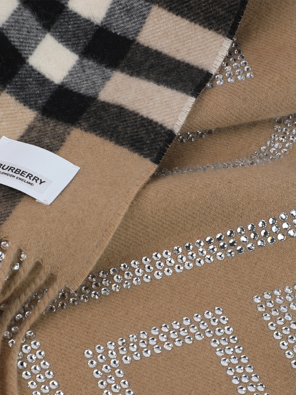 Burberry cashmere check crystal scarf - Picture 3 of 4